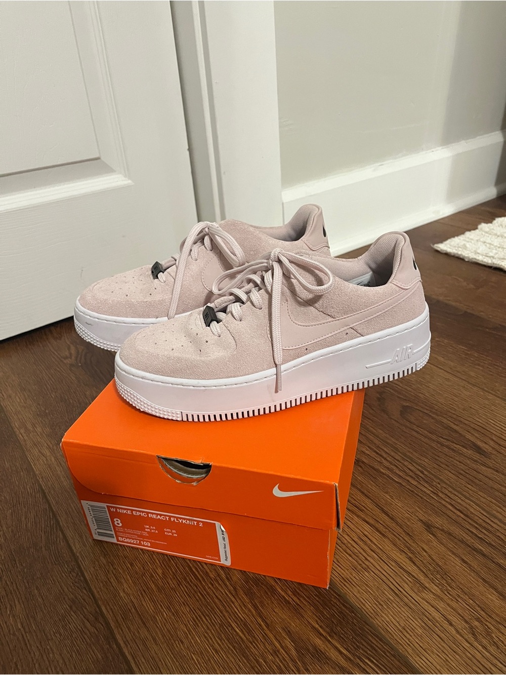 Nike Pink Suede Platform Lace-Up Sneakers